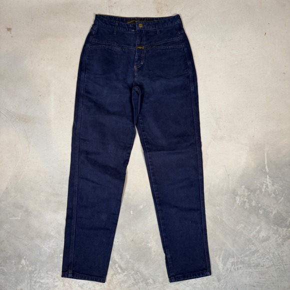 Marithe Francois Girbaud Denim - Vintage Marithe Francois Girbaud Navy High Waisted Tapered Jeans 9/10 28" USA